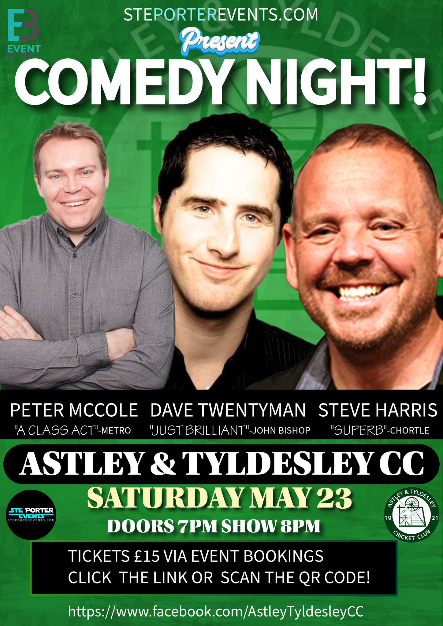 Comedy night returns to Astley & Tyldesley CC